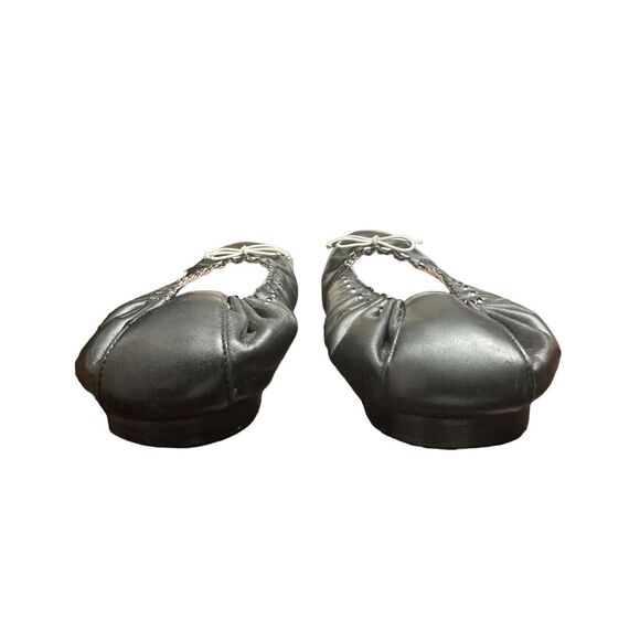 MANOLO BLAHNIK TEFAMOD Black White Bow Flats Ballet SHOES size 41 - Picture 5 of 8